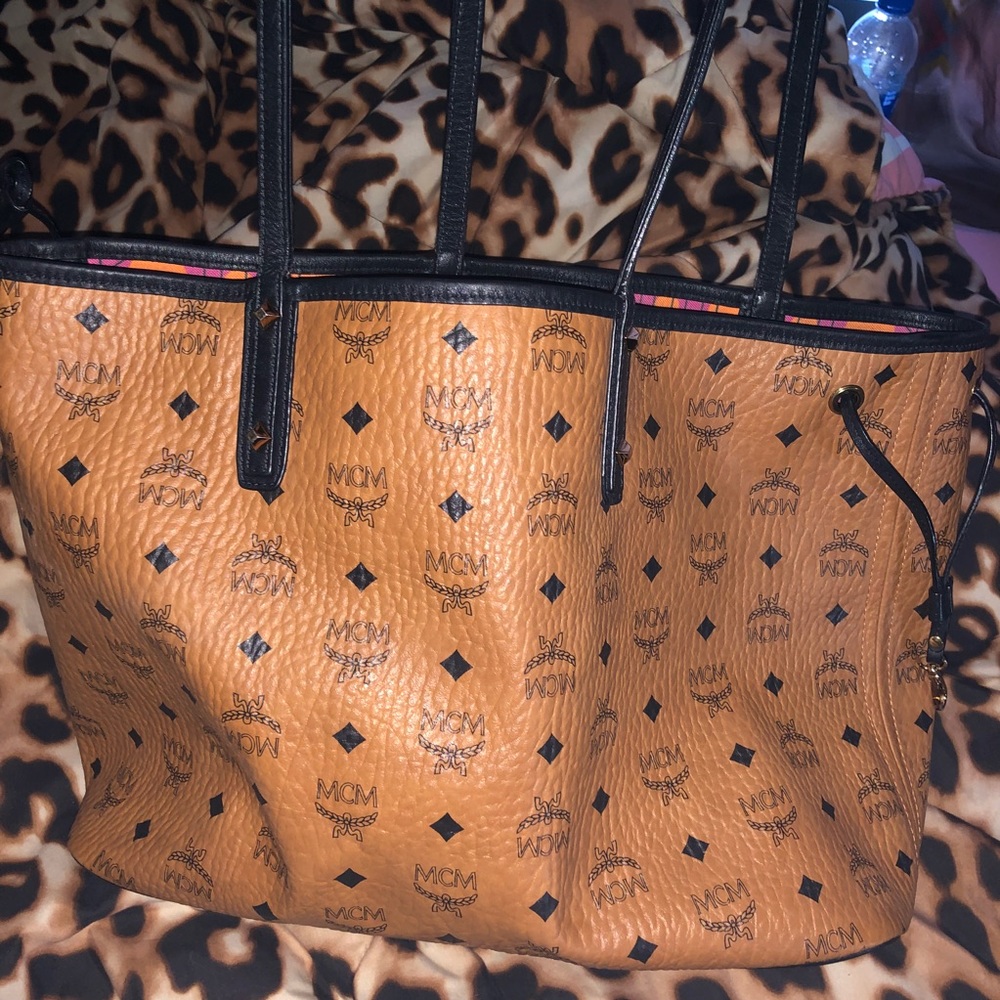 MCM Cognac Medium Visetos 100% Authentic